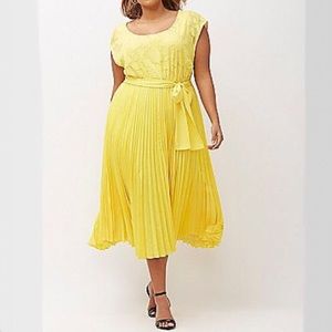 Yellow Pleated Lane Bryant Dress